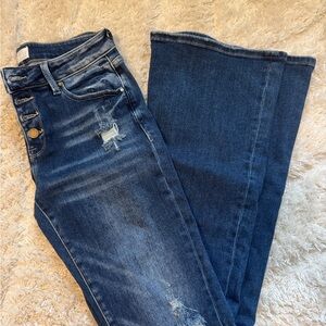 Stylish Blue Distressed Women's Jeans